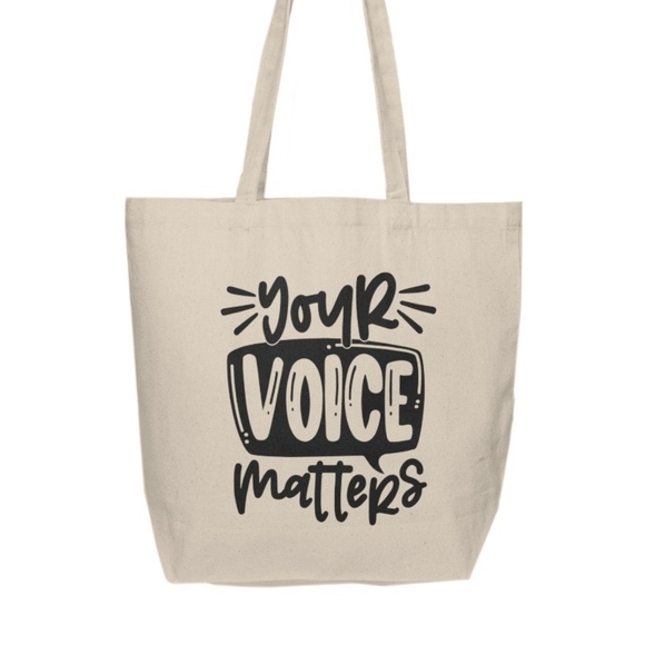 Your Voice Matters Custom Canvas Tote Bag - Picture 2 of 3